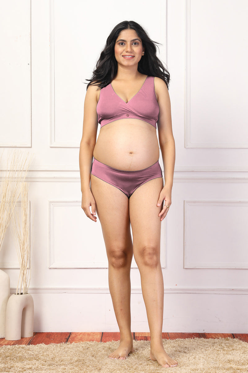 247 (Upgraded) Plumwine Modal Padded Maternity Feeding Bra