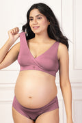 247 (Upgraded) Plumwine Modal Padded Maternity Feeding Bra