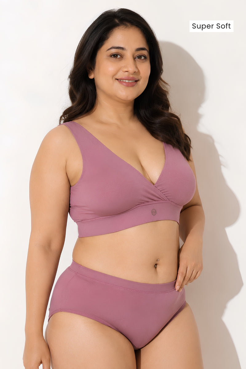 247 (Upgraded) Modal Padded Maternity Feeding Bra - Merlot