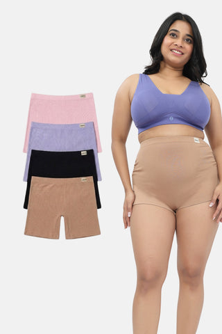 Pregnancy Cotton Panty (Pack of 4) (Black, Skin, M-Blue & Baby Pink)
