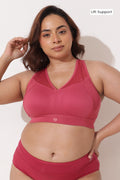 Sculpt & Lift Powermesh Bra - Red