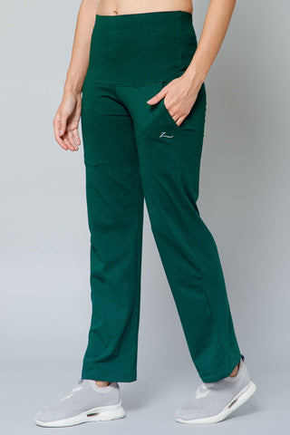247 Zactive™ Dark Green High Waisted Trouser WITH POCKETS