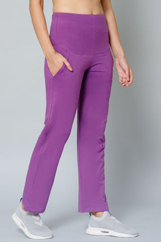 247 Zactive™ Purple High Waisted Maternity Pants Trousers WITH POCKETS