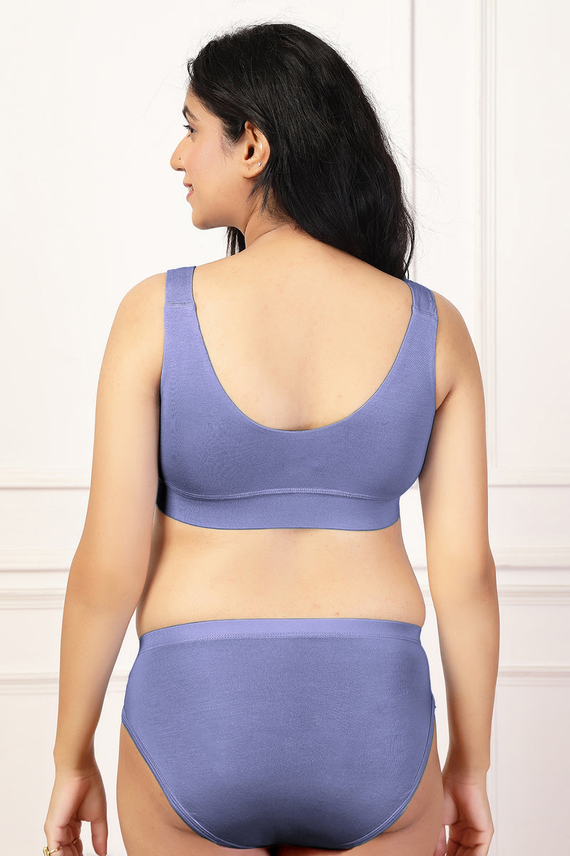 247 (Upgraded) Royal Blue Modal Padded Maternity Feeding Bra