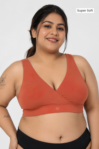 247 (Upgraded) Rust Modal Padded Maternity Feeding Bra
