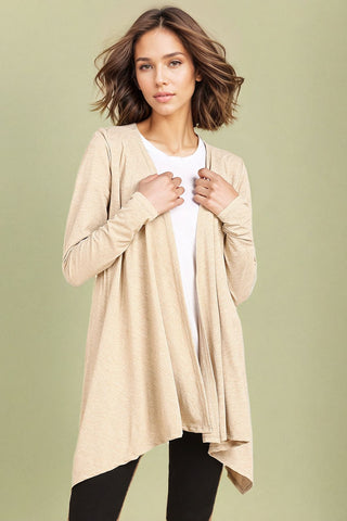 Beige Full Coverage Easy-Feeding Maternity Duster