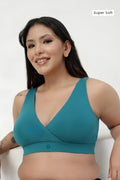 247 (Upgraded) Modal Padded Maternity Feeding Bra - Medium Teal