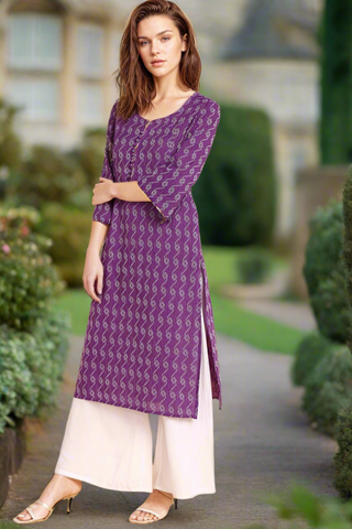 Ethnic Purple Feeding Kurti with Pocket