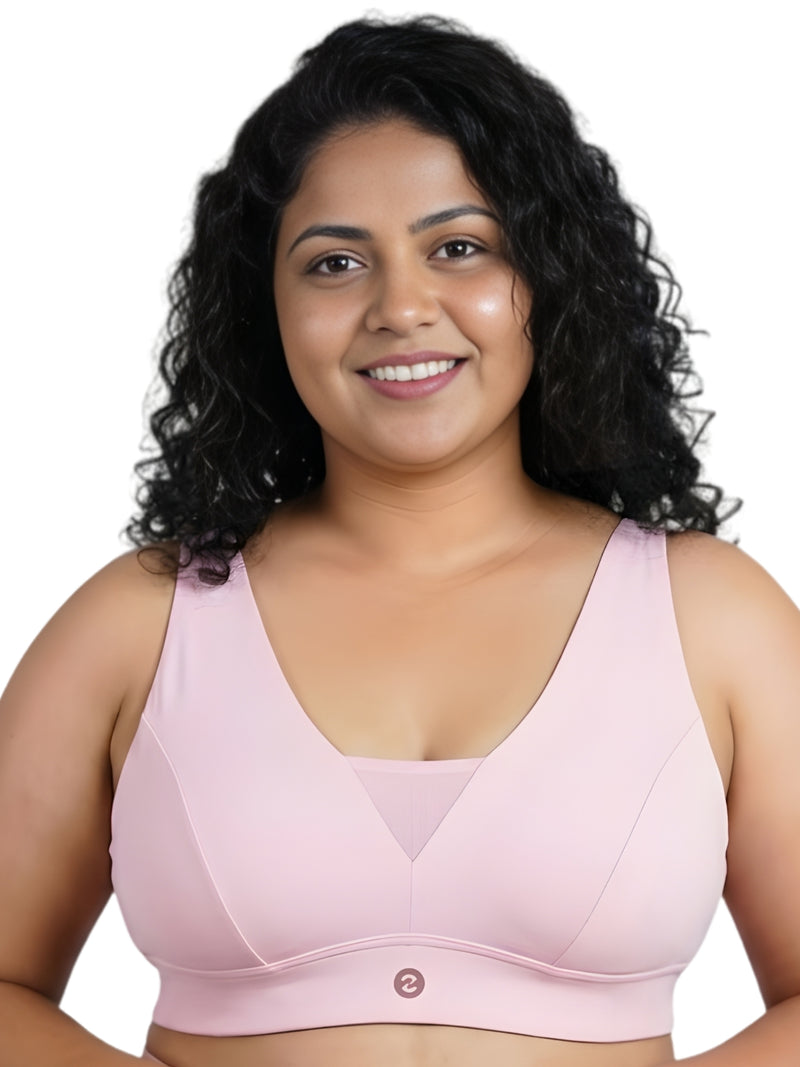 Fixed Padded Modal Maternity Bra with Support - Light Pink