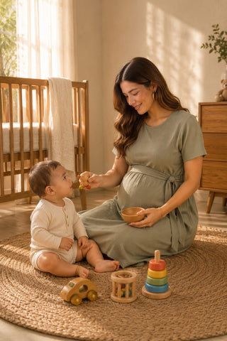 Signature Jacquard Rib Zipless Feeding Dress - Matcha