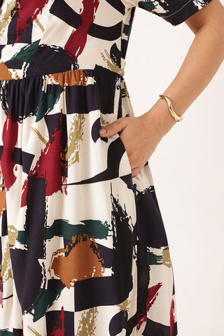 Floral Printed Zipless Feeding Dress - Multi