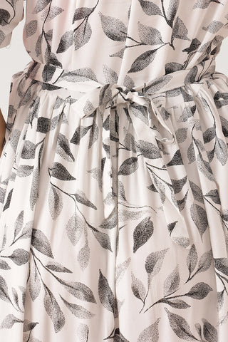 Floral Printed White Zipless Feeding Dress
