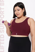 Sculpt & Lift Cotton Sports Bra - Wine