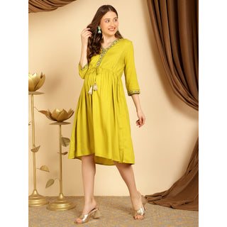 Green Dream Maternity Dress with Pocket