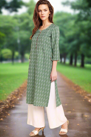 Ethnic Pista Maternity & Feeding Kurti with Pocket