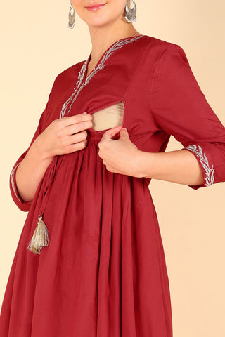 Fuchsia Maternity Feeding Kurti