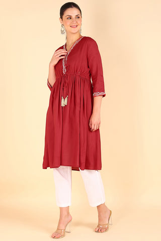 Fuchsia Maternity Feeding Kurti