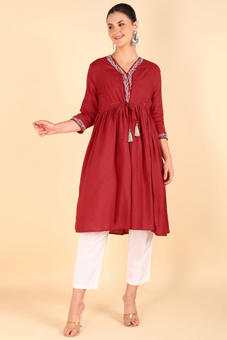 Fuchsia Maternity Feeding Kurti