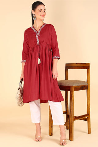 Fuchsia Maternity Feeding Kurti