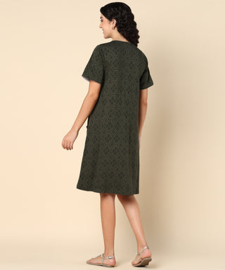 Forest Green Zipless Feeding Dress