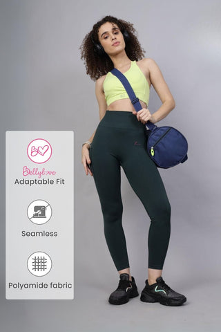 Seamless High Waisted Tummy Compression Floral Jacquard Brown Postpartum Legging