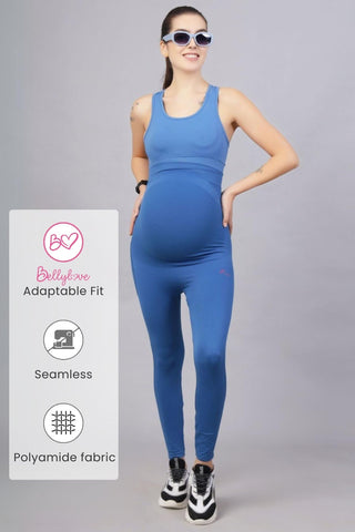 Seamless Adaptable Bump Support Wine Maternity Leggings
