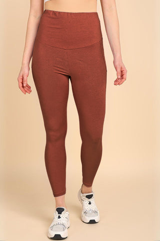 247 Zactive™ Rust Zipless Maternity Top & Legging Set