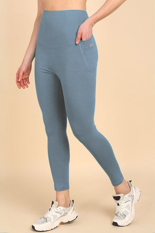247 Zactive™ M-Blue High Waist Leggings (Pregnancy & Postpartum)