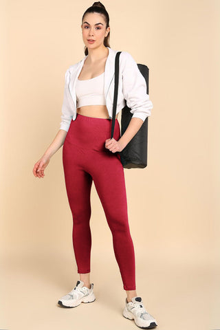 247 Zactive™ Deep Red Zipless Maternity Top & Legging Set