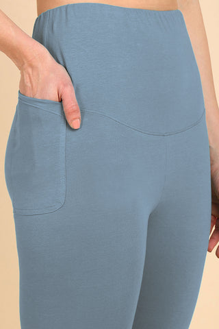 247 Zactive™ M-Blue High Waist Leggings (Pregnancy & Postpartum)