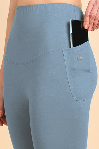 247 Zactive™ M-Blue High Waist Leggings (Pregnancy & Postpartum)