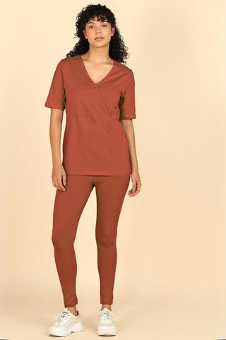 247 Zactive™ Rust Zipless Maternity Top & Legging Set