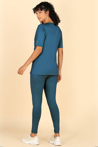 247 Zactive Airforce Zipless Maternity Feeding Top - Side profile highlighting feeding-friendly neckline and relaxed