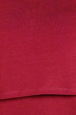 Deep Red Top; generous fit is suitable for wear during pregnancy and nursing.