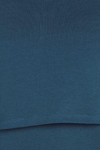 Airforce Round Neck Top; neckline provides coverage and shape.