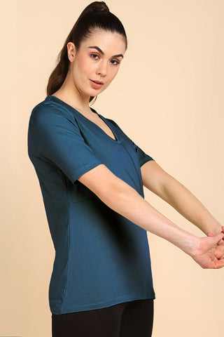 247 Zactive™ Airforce Zipless Maternity Feeding Top - Front view showing breathable fabric and practical nursing access.