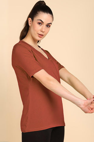 247 Zactive™ Rust Zipless Maternity Top & Legging Set