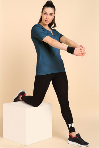247 Zactive Airforce Zipless Maternity Feeding Top - Front view showing breathable fabric and practical nursing access.
