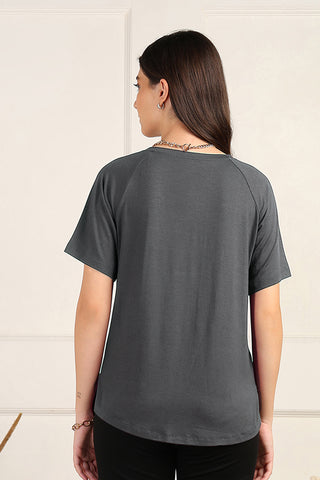 Charcoal Grey Maternity Pajama Set