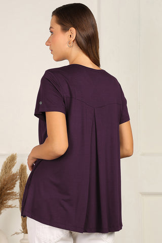 Plum Nursing Top; zipless access ensures simple and quick feeding.