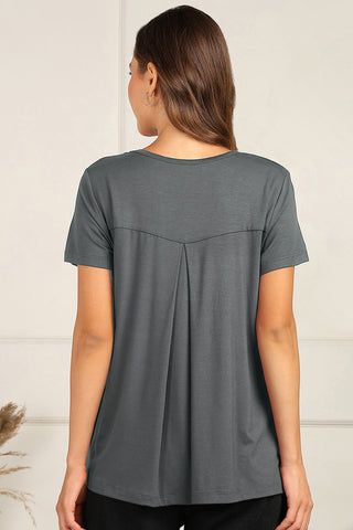 Charcoal Grey Nursing Top; zipless access ensures simple and quick feeding.