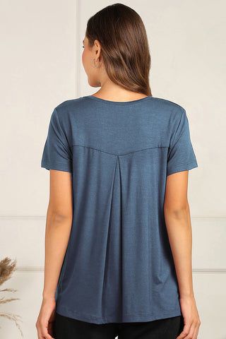 Denim Blue Nursing Top; zipless access ensures simple and quick feeding.