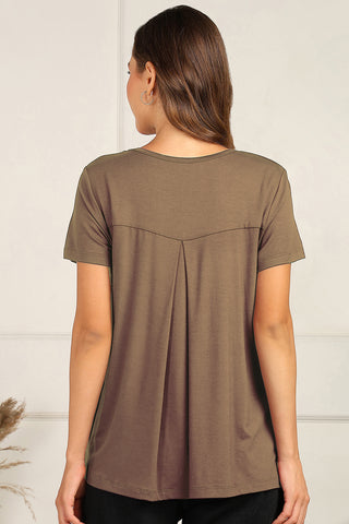 Mocha Nursing Top; zipless access ensures simple and quick feeding.
