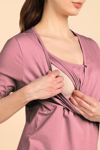 247 Zactive™ Deep Salmon Zipless Maternity Top & Legging Set