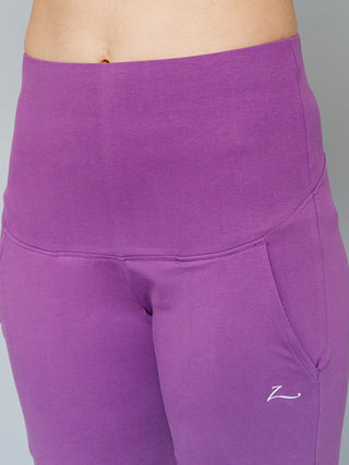 247 Zactive Purple High Waisted Maternity Pants Trousers WITH POCKETS