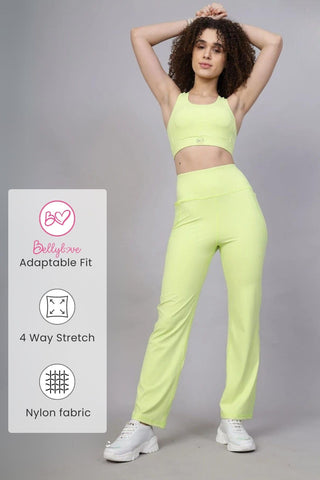 High Waisted Gentle Compression Lime Postpartum Pants
