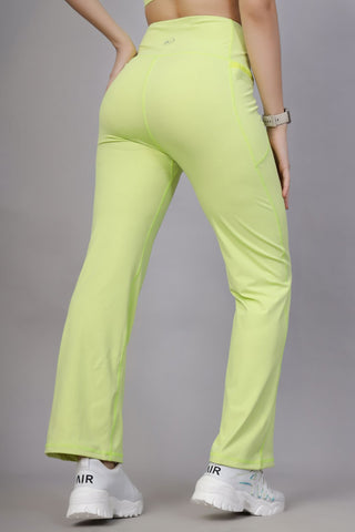 High Waisted Gentle Compression Lime Postpartum Pants