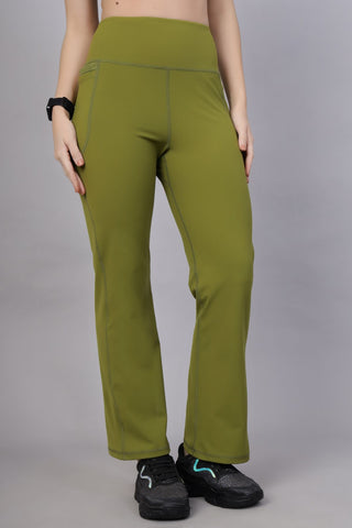 High Waisted Gentle Compression Olive Postpartum Pants