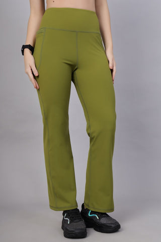 Olive Postpartum Pants; high waist provides full coverage and support for the tummy.