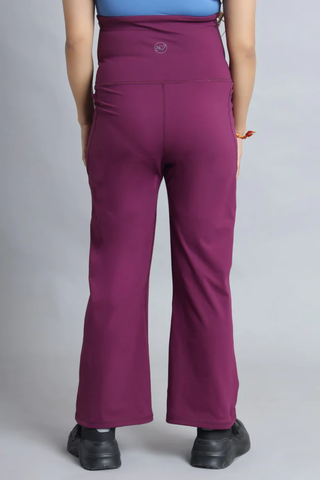 Wine Flair Pants; full panel provides abdominal support during all trimesters.